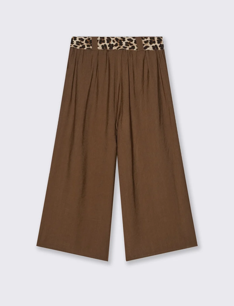 Pantalone largo con cintura stampata - Moro