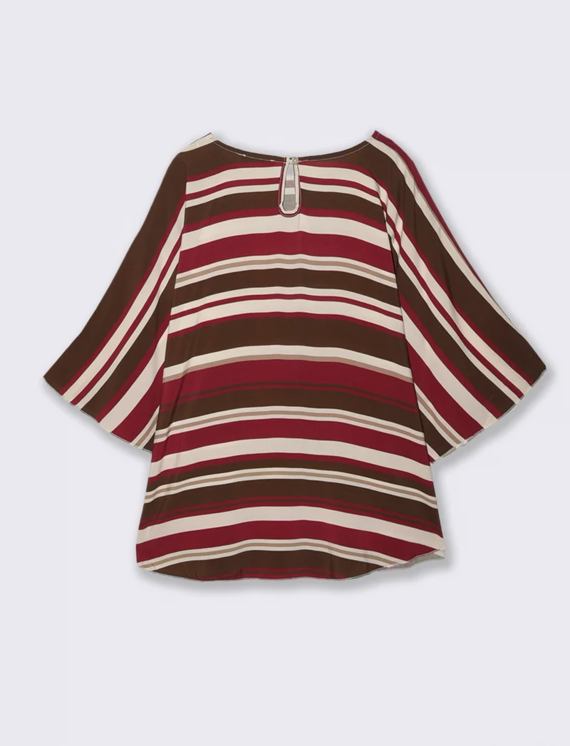 Tshirt in viscosa stampato - Bordeaux