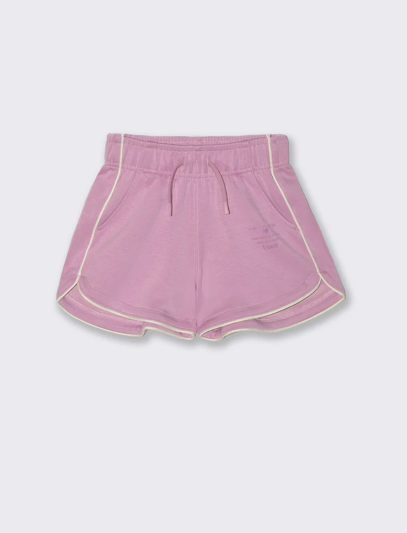 Short sportivo con profili a contrasto - Rosa