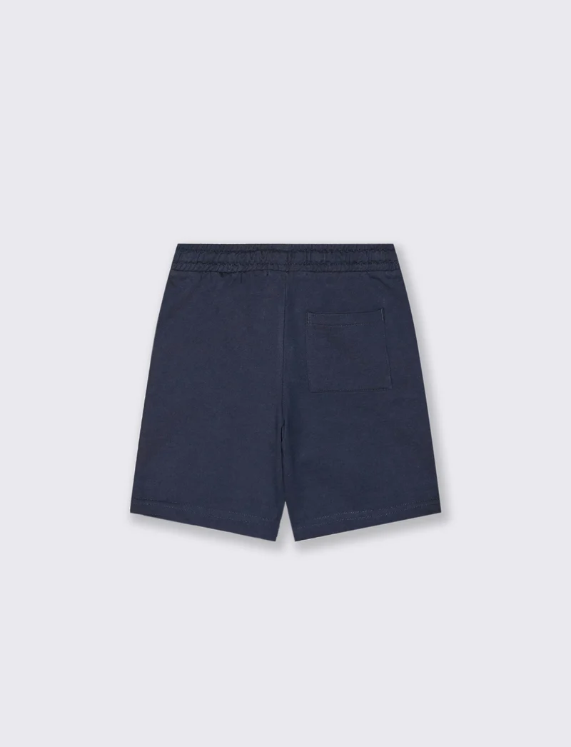 Bermuda in felpa basic con lacci regolabili - Blu