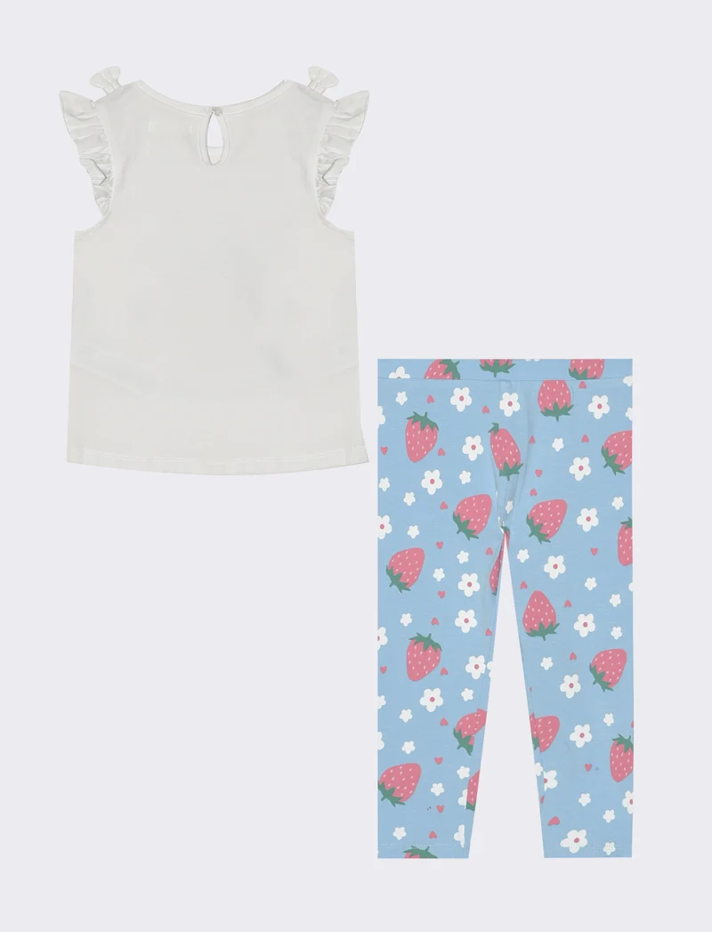Completo canotta e leggings con stampa - Bianco