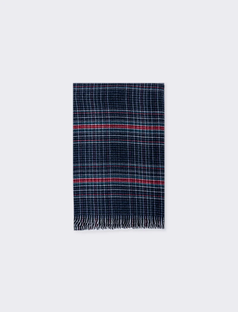 Foulard double face righe e quadretti uomo - Blu
