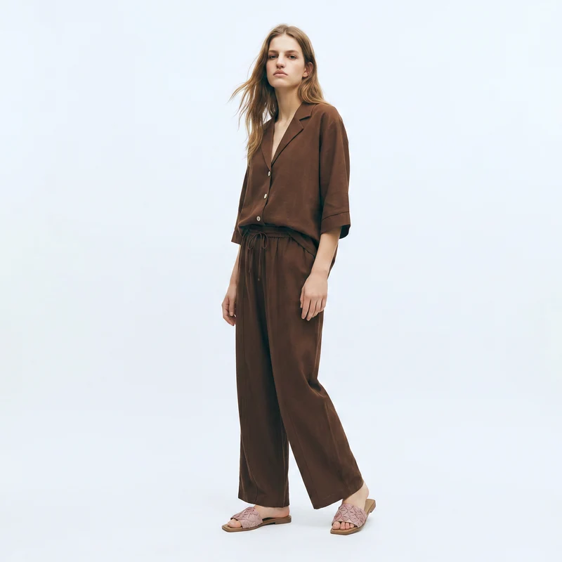 Camicia Manica Corto con Tasca - Moro