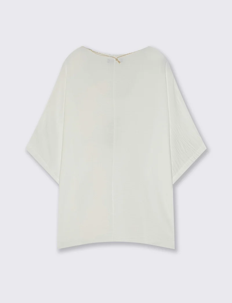 Blusa Vestibilità Ampia e Comoda - Bianco gesso