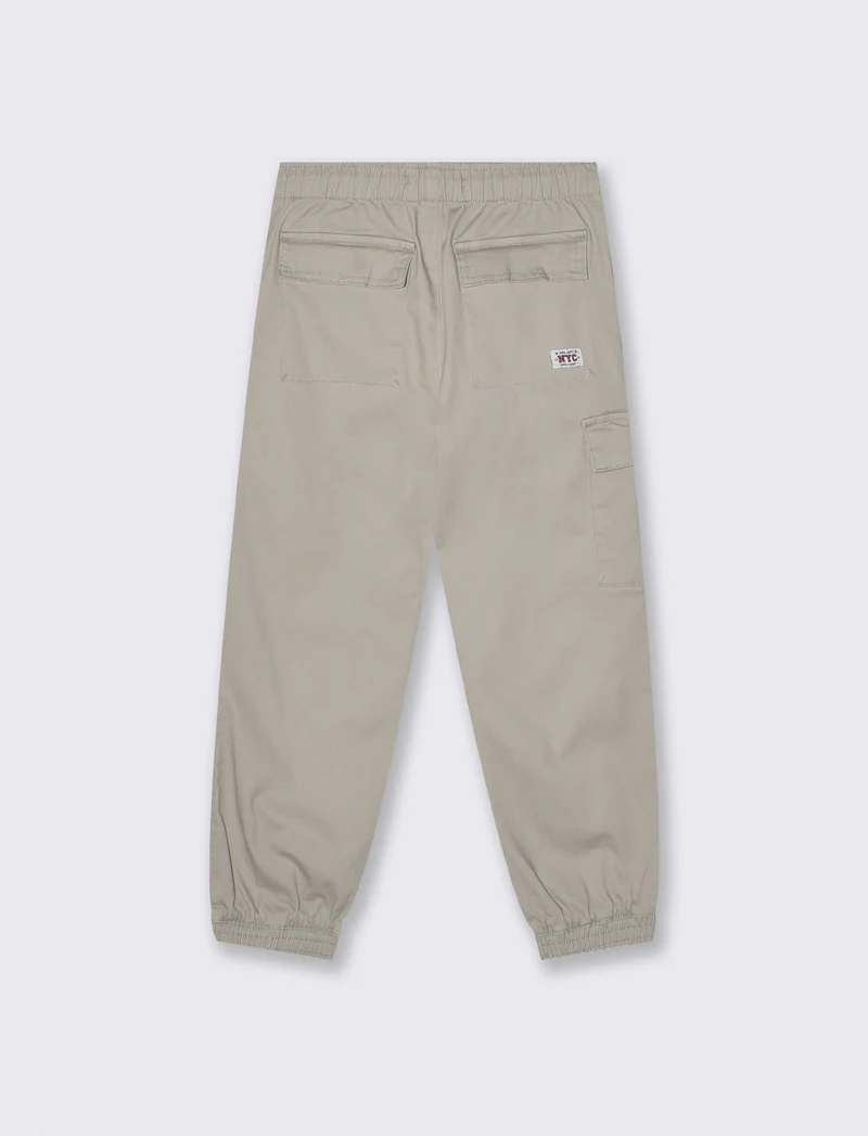 Pantaloni jogger in cotone elastico - Beige