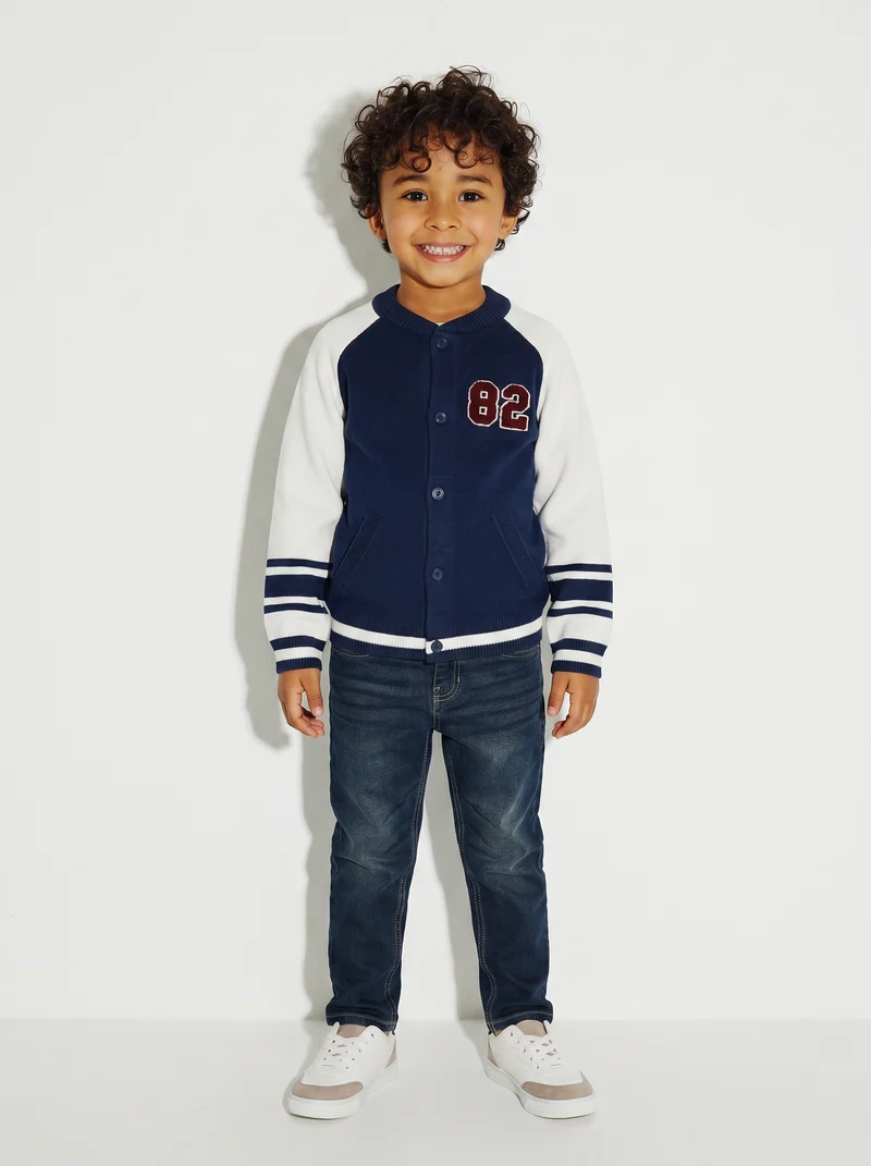 Maglione college con manica raglan - Blu