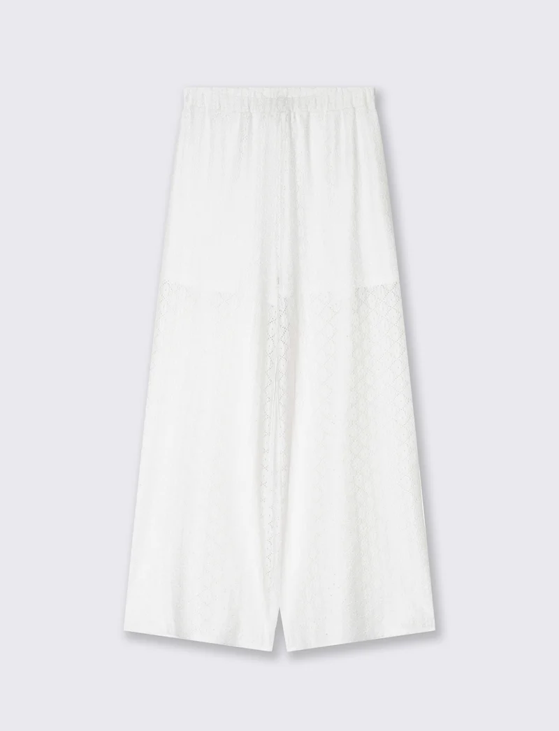 Pantalone in pizzo da donna - Bianco