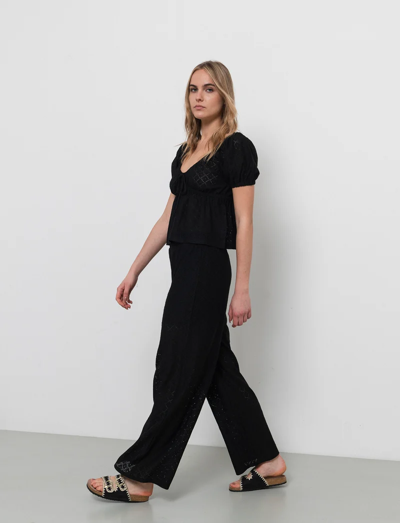 Pantalone in pizzo da donna - Nero