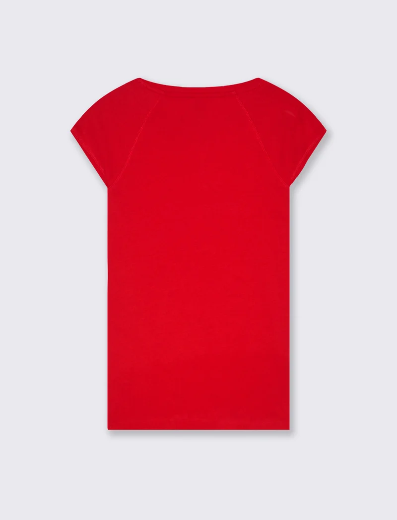 T-shirt basica da donna - Rosso scarlatto