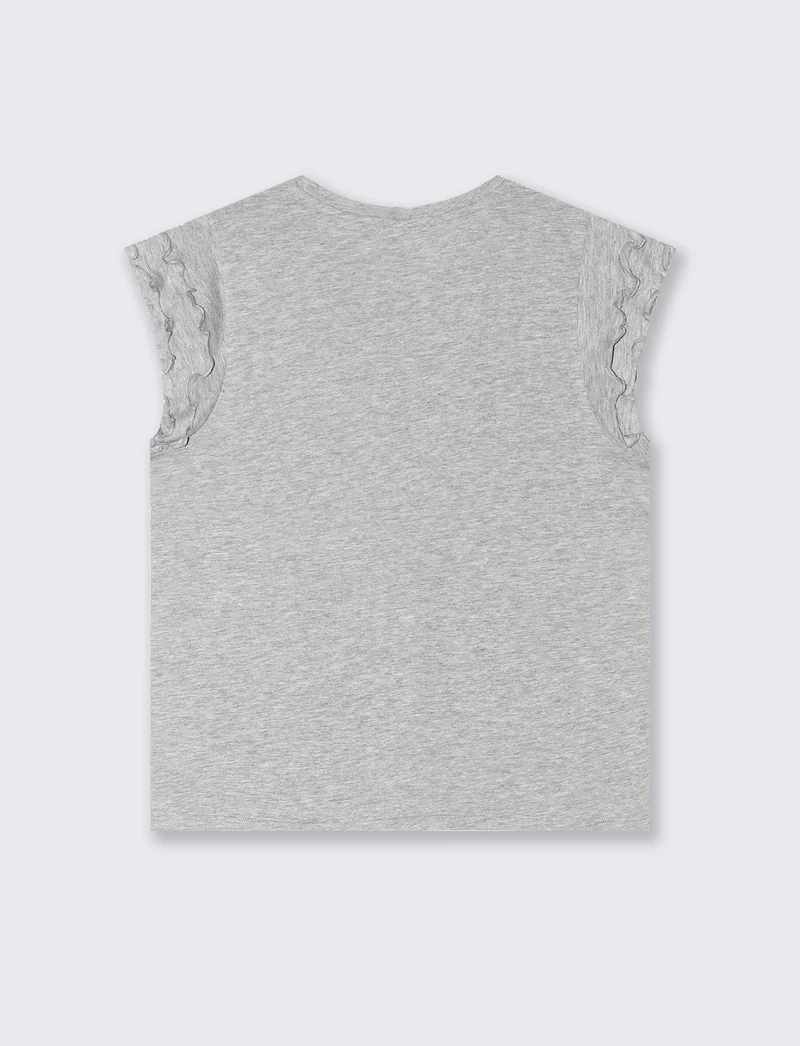 T-shirt con rouches da donna - Grigio melange