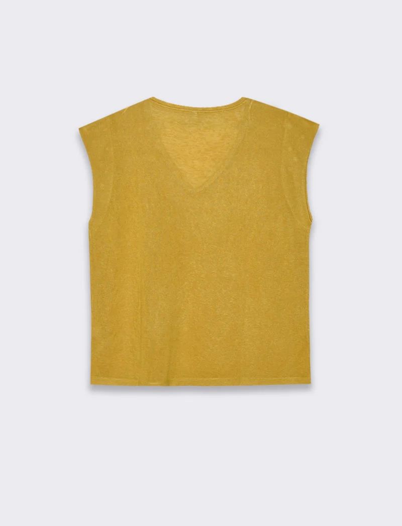 T-shirt con applicazioni da donna - Senape