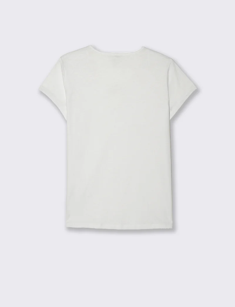 T-shirt con anello da donna - Bianco