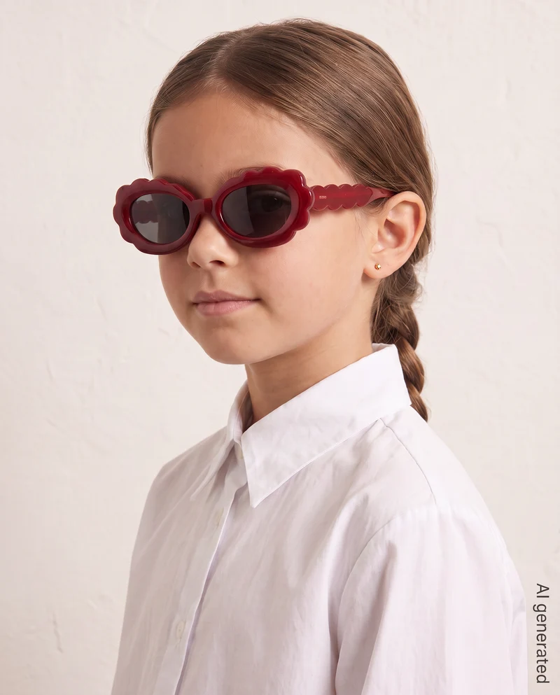 Occhiali sole bambina a forma di nuvoletta - Bordeaux