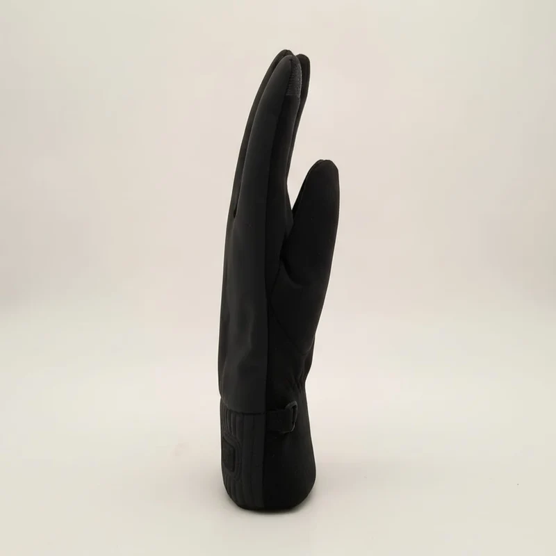 Guanti uomo in due tessuti touch - Nero