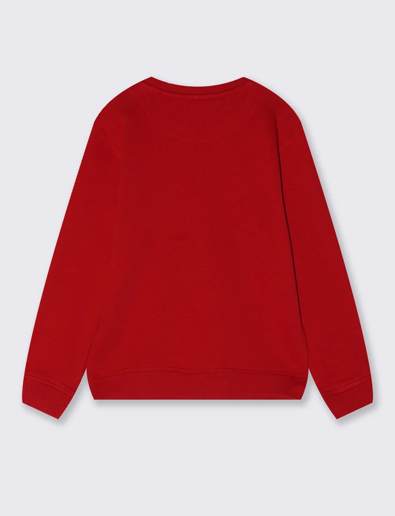 Felpa natalizia girocollo alla moda - Rosso