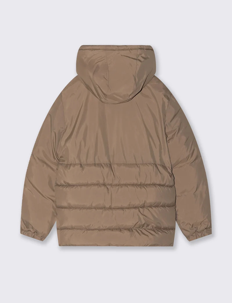 Giubbotto imbottito con cappuccio e tasche - Beige