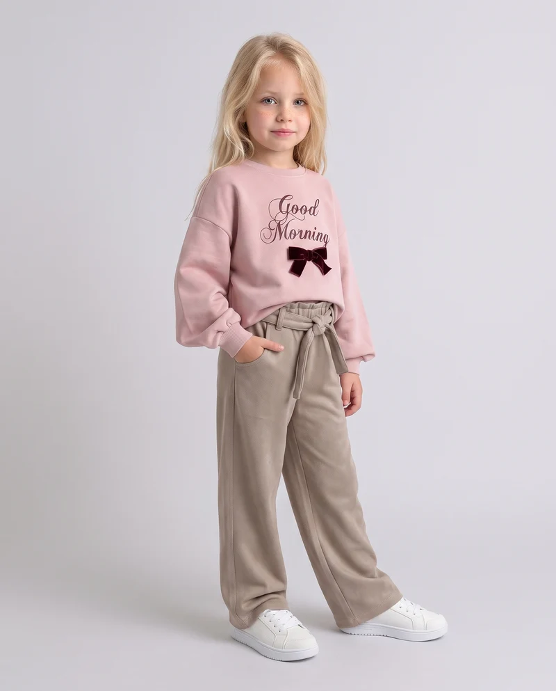 Pantalone gamba ampia morbido e glamour - Beige