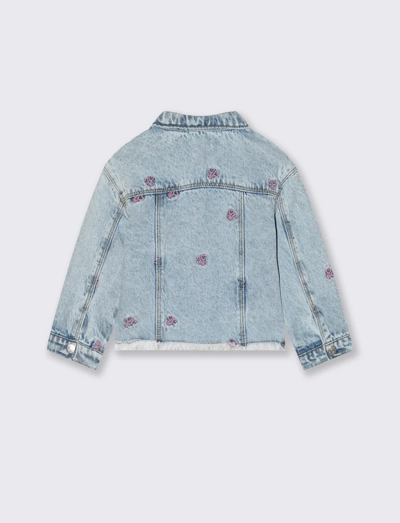 Giubbotto di jeans con ricami trendy - Denim