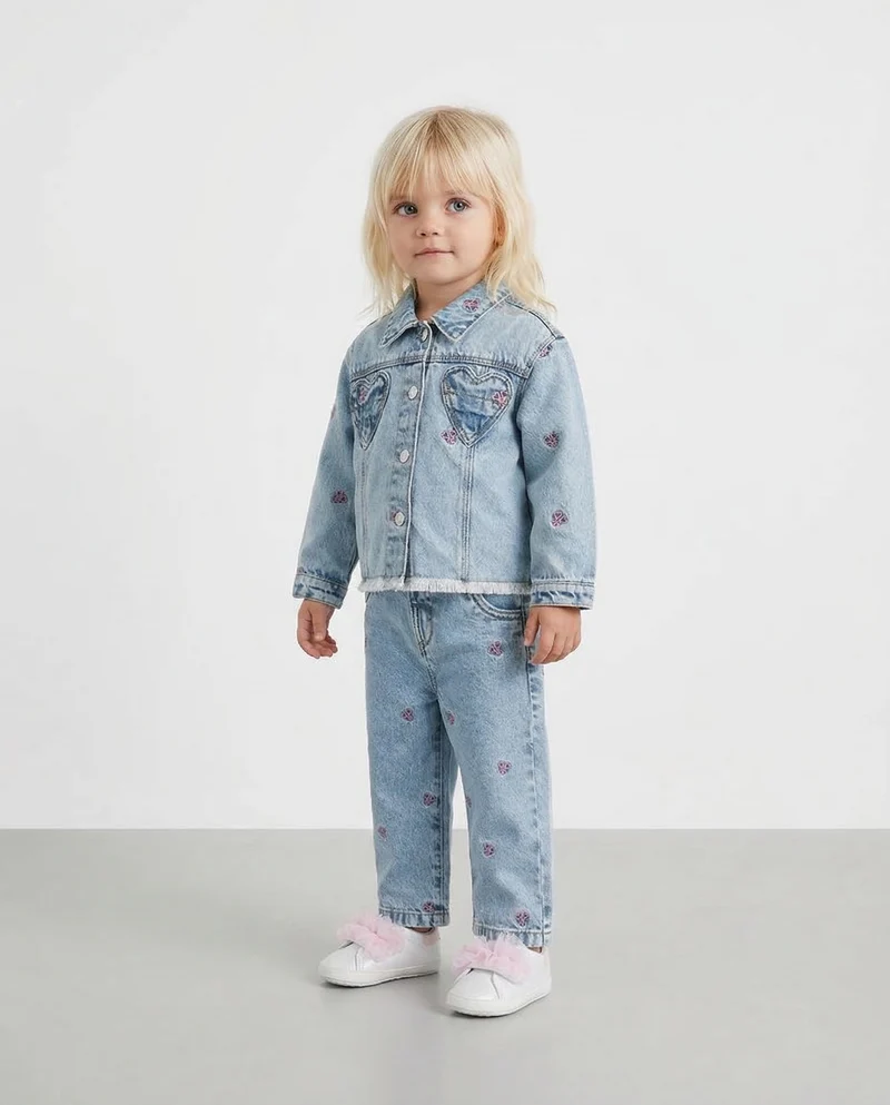 Giubbotto di jeans con ricami trendy - Denim
