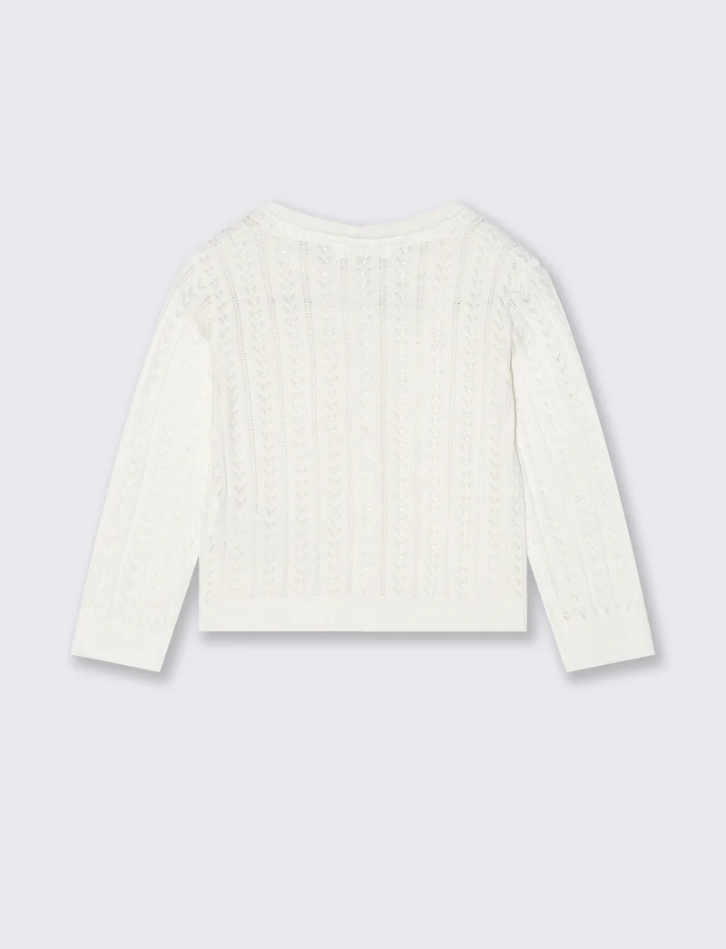 Cardigan lavorato per look romantici - Bianco latte