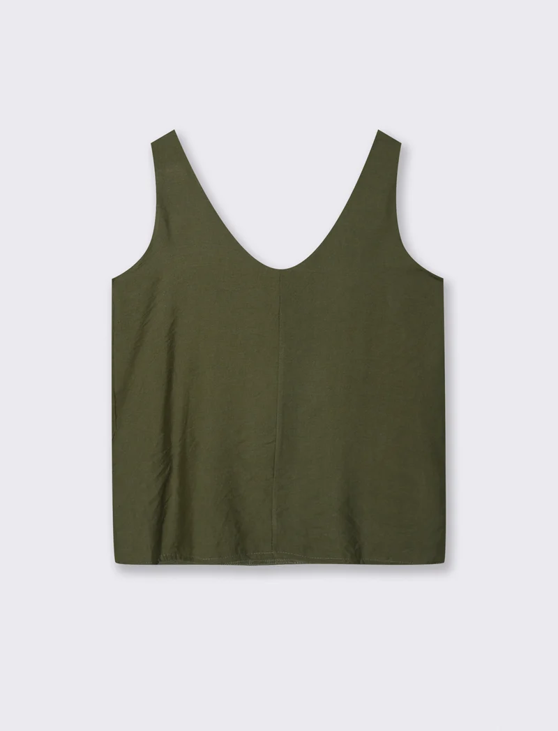 Top con lacci sulla spalla - Verde militare