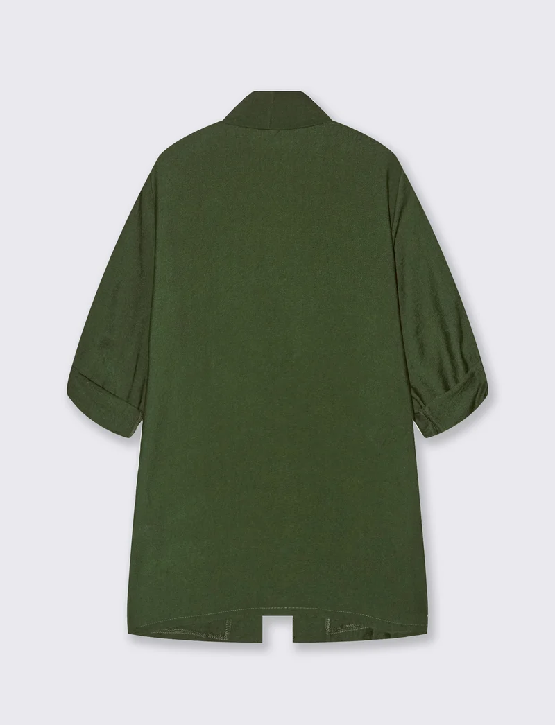 Giacca aperta con bottoni sulla manica - Verde militare