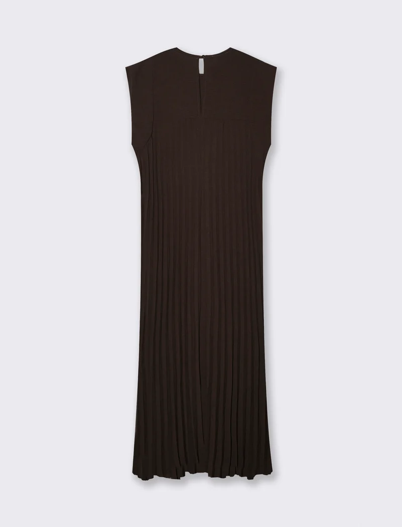 vestito lungo plisset giro manica - Moro