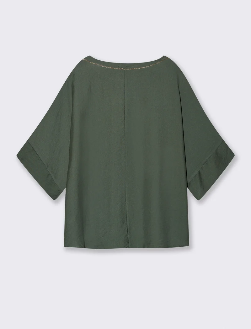 Casacca over con collana - Verde militare