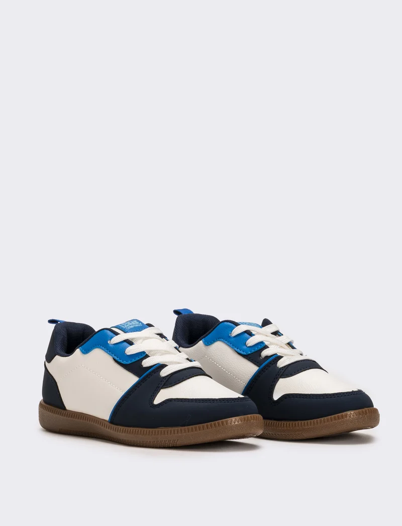 Sneakers con riporti da bambino - Bianco-blu