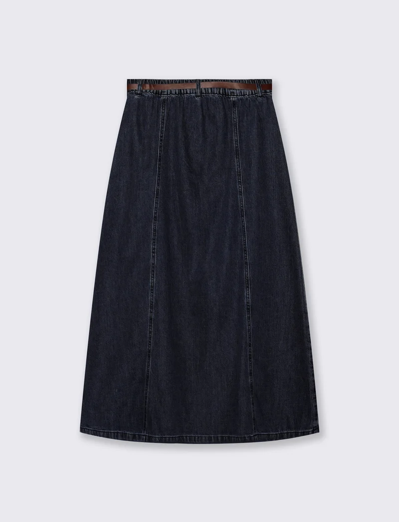 Gonna lunga in denim - DENIM SCURO