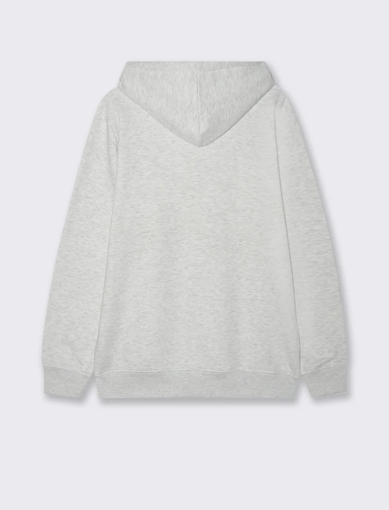 FELPA BASIC CON CAPPUCCIO - Grigio mel.