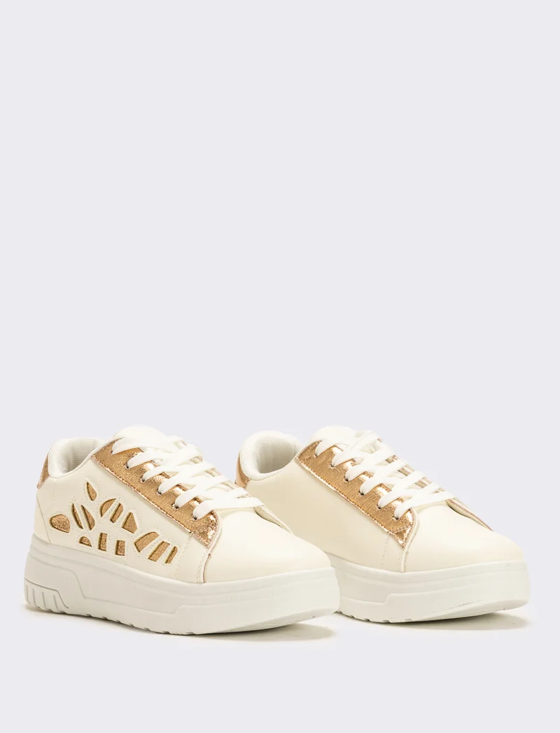 Sneakers da donna con intarsi - Bianco