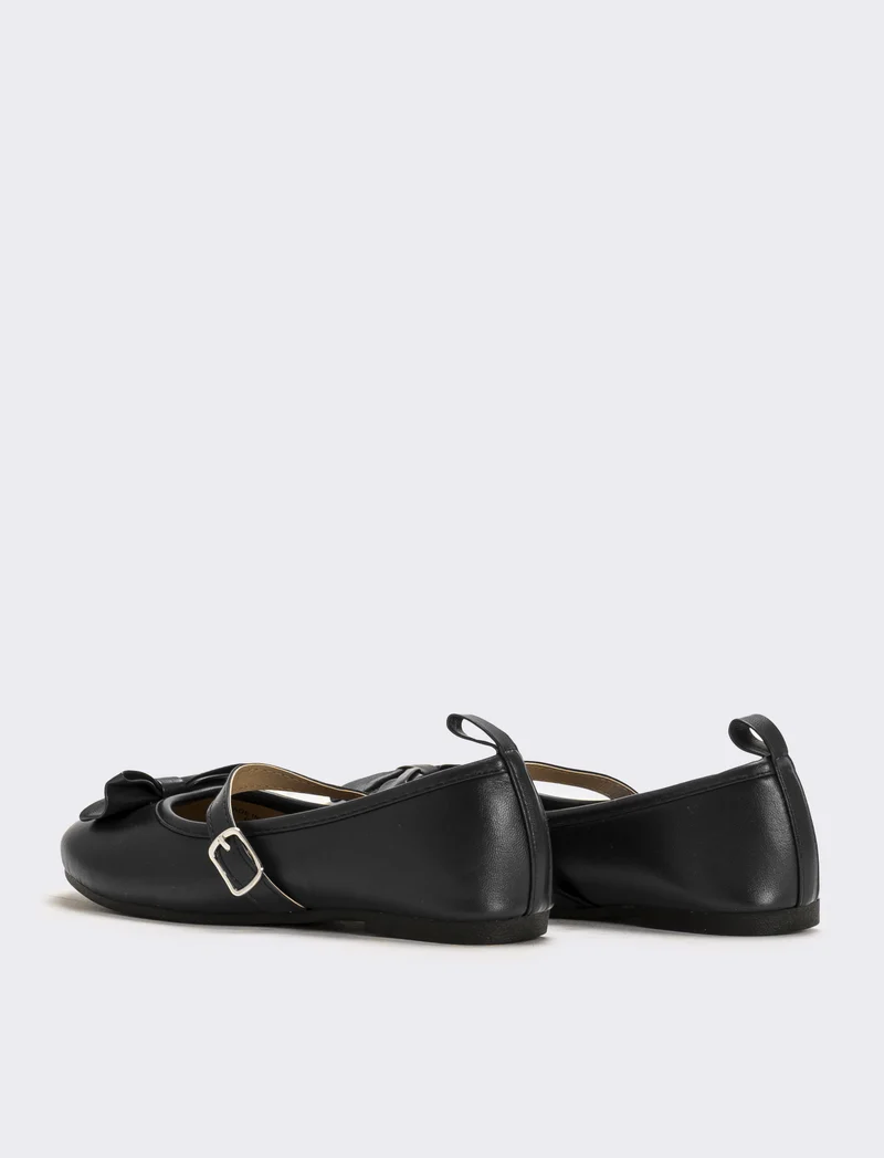 Ballerina con fibbia da bambina - Nero