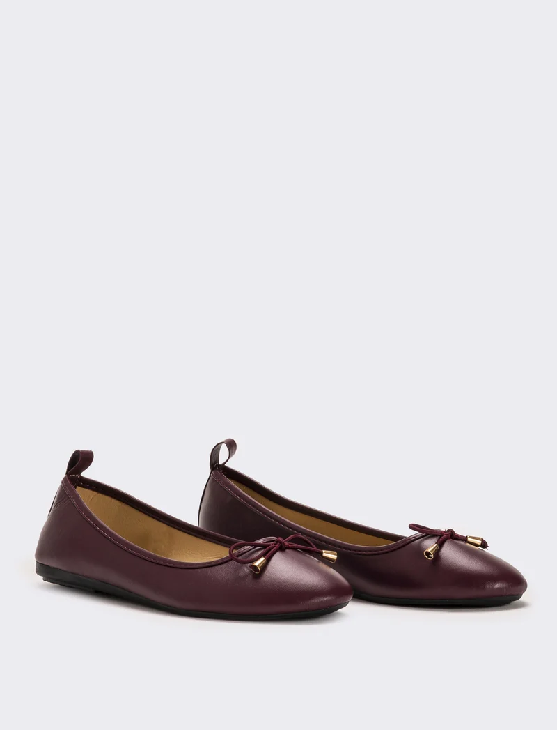 Ballerina con fiocco da donna - Bordeaux