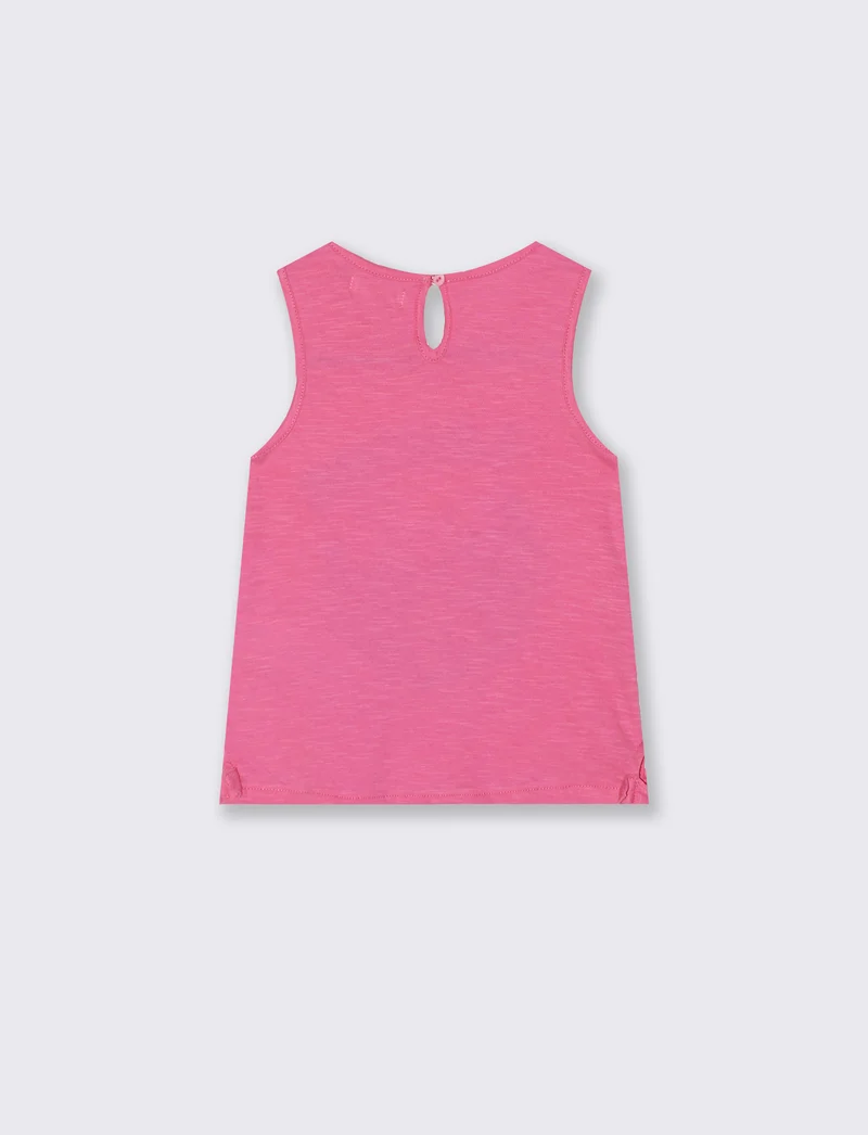 Canotta girocollo con fiocchetti estivi - Rosa big bubble