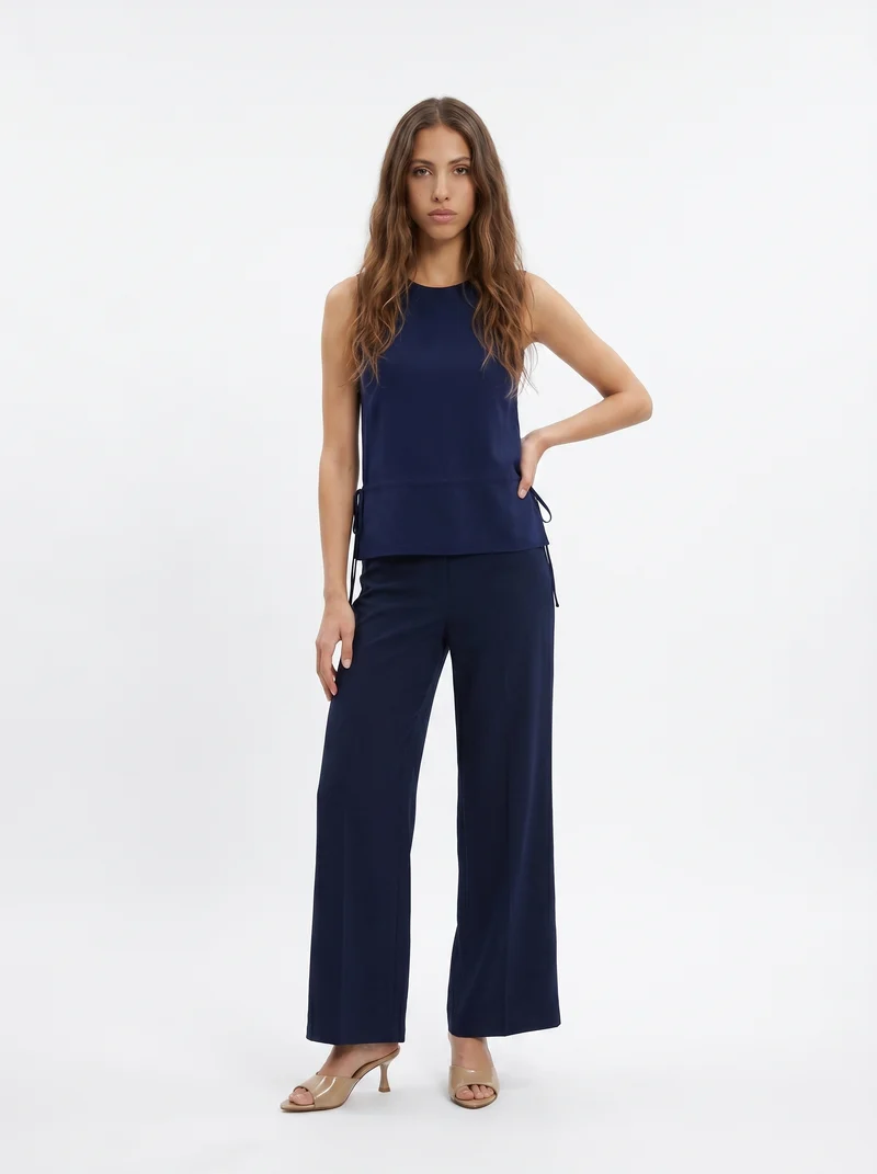 Pantalone con Elastico Dietro - Blu