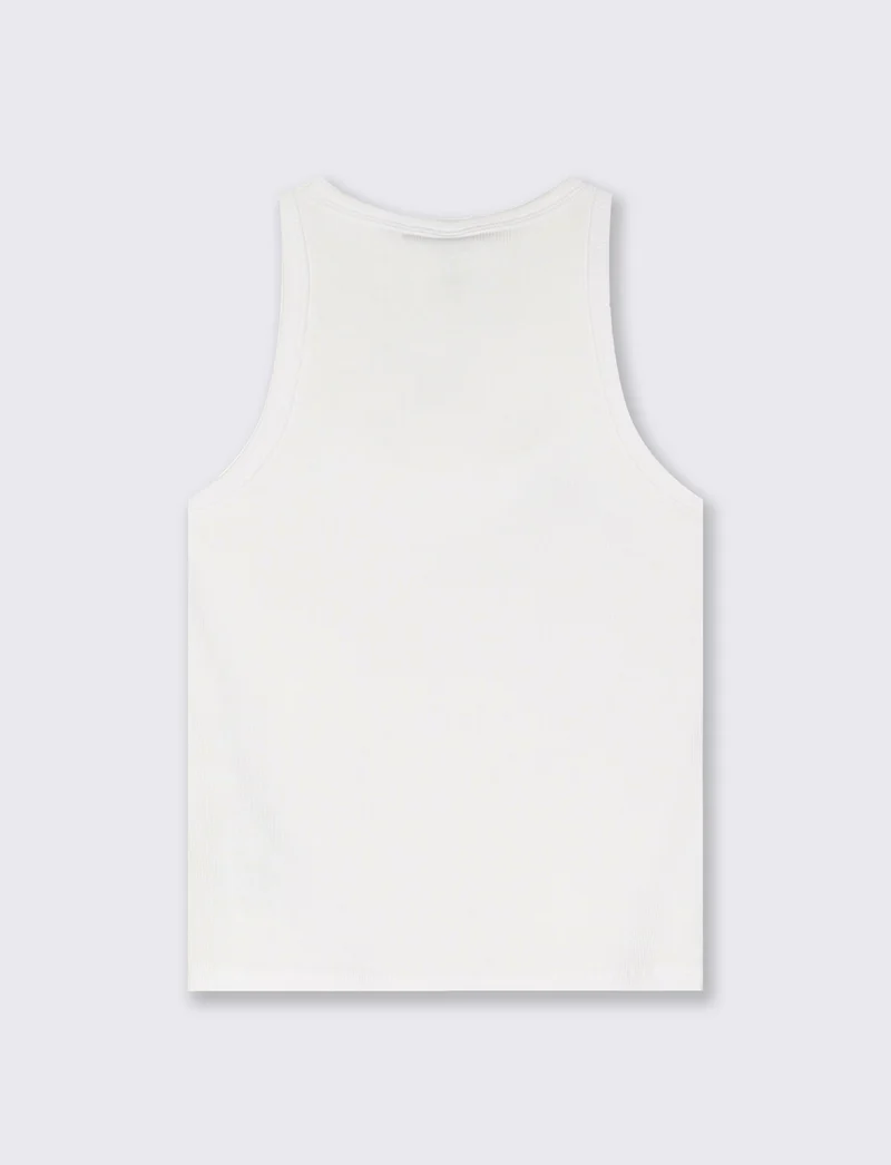 Top a Costine con Scollo Madonna - Bianco