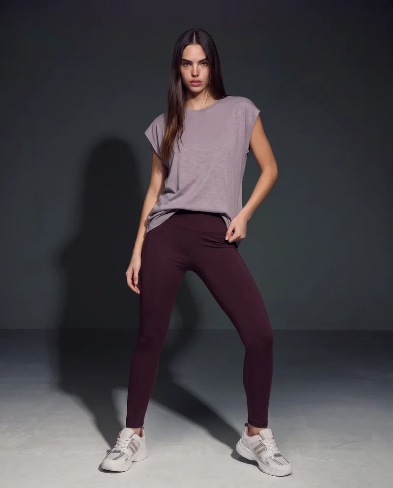 T-Shirt Manica T e Collo Tondo - Viola glicine