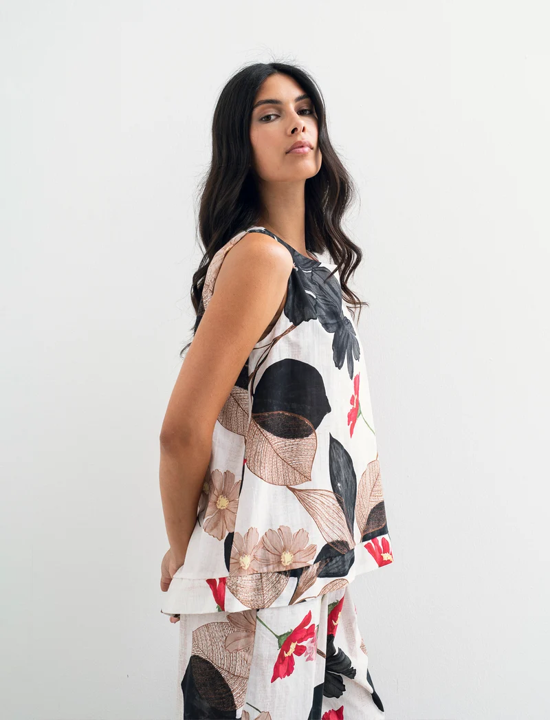Top in cotone stampato - var 1