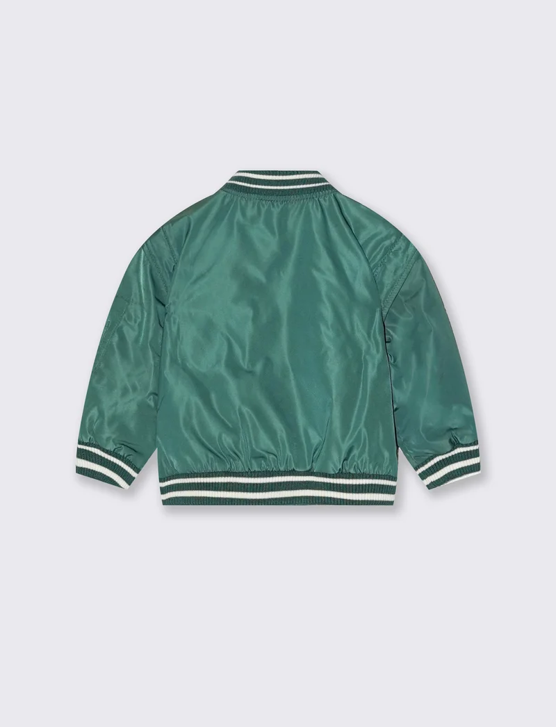 Bomber varsity con ricamo elegante - Verde