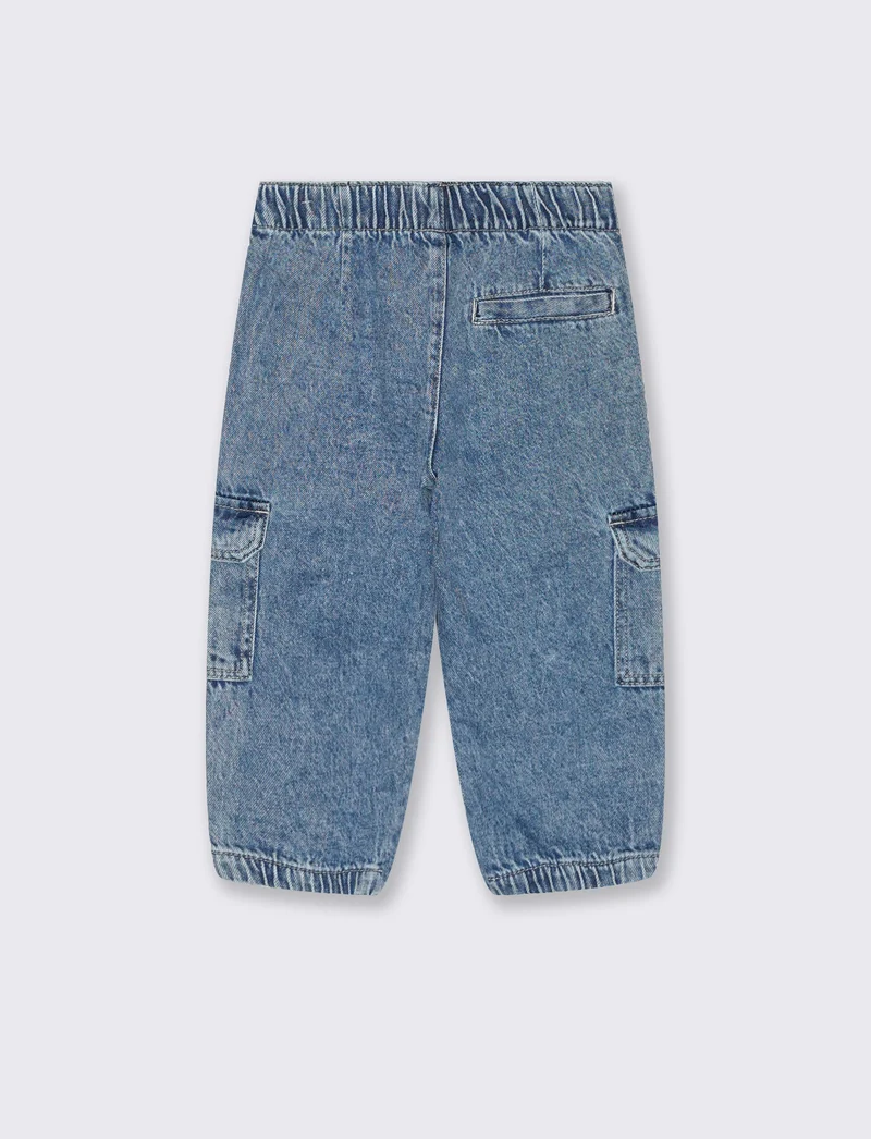 Jeans cargo in cotone per il tempo libero - Denim
