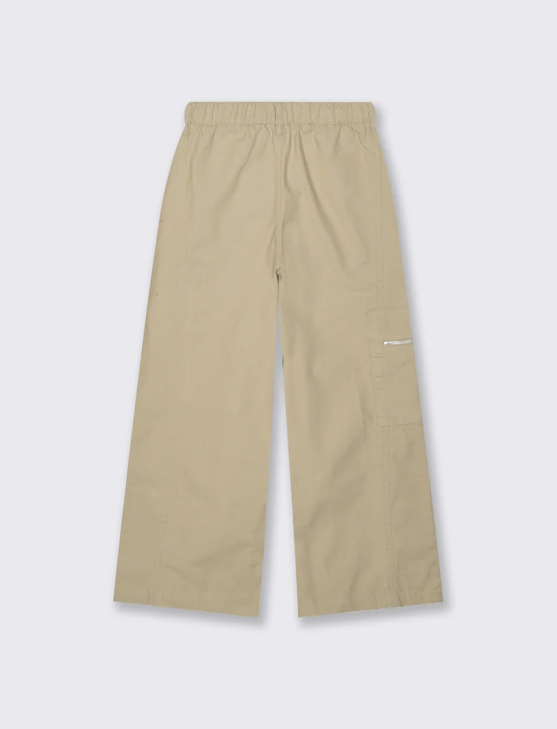 Pantalone ampio in cotone per bambina - Beige