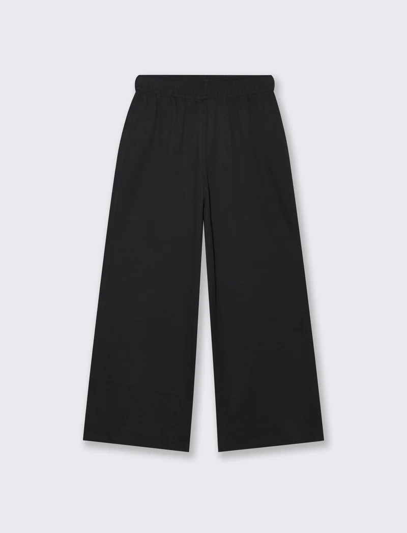 Pantalone elastico gamba larga bambina - Nero