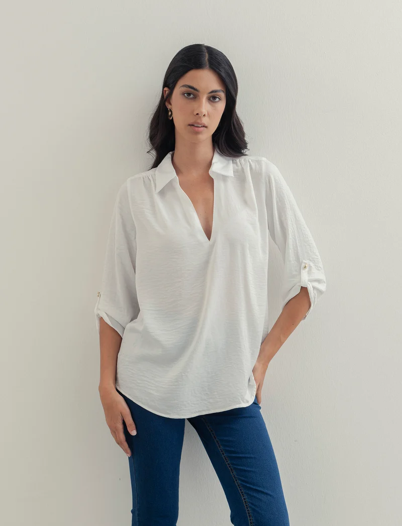 CASACCA CON MANICA A 3/4 - Bianco latte