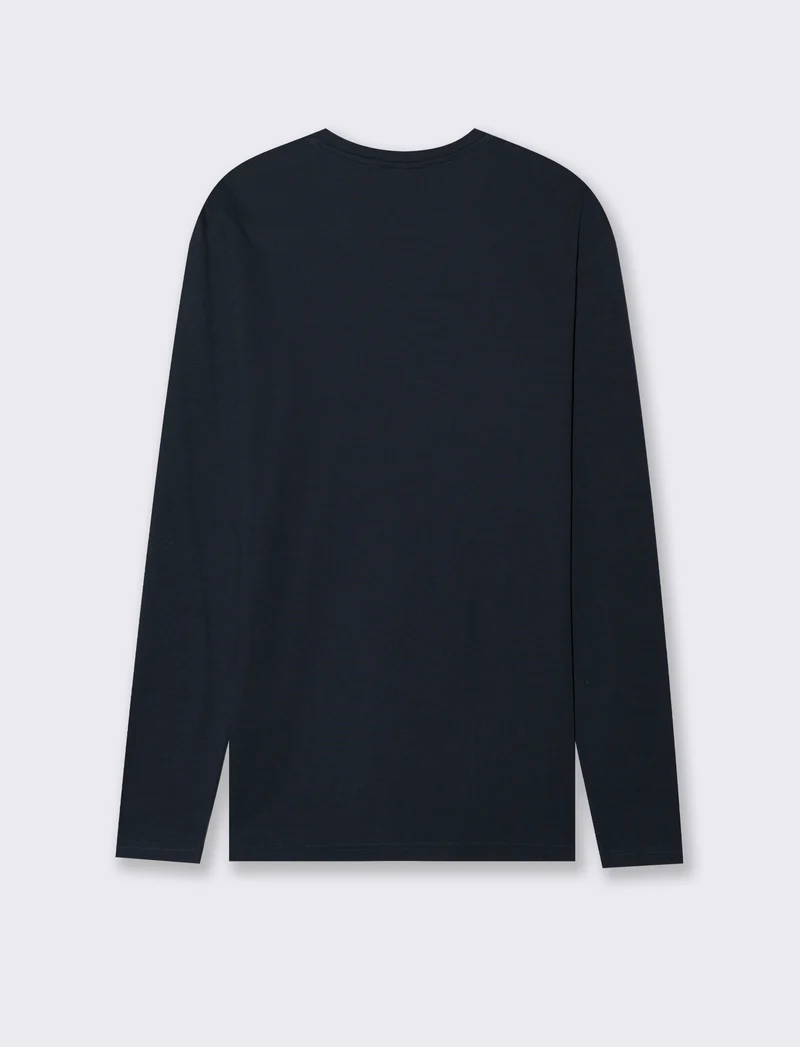 T-SHIRT BASIC A COSTE SLIM FIT - Blu