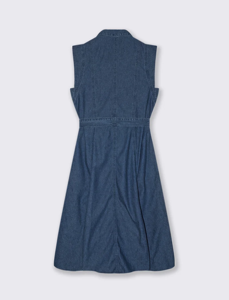 VESTITO CHEMISIER CON CINTURA - Denim