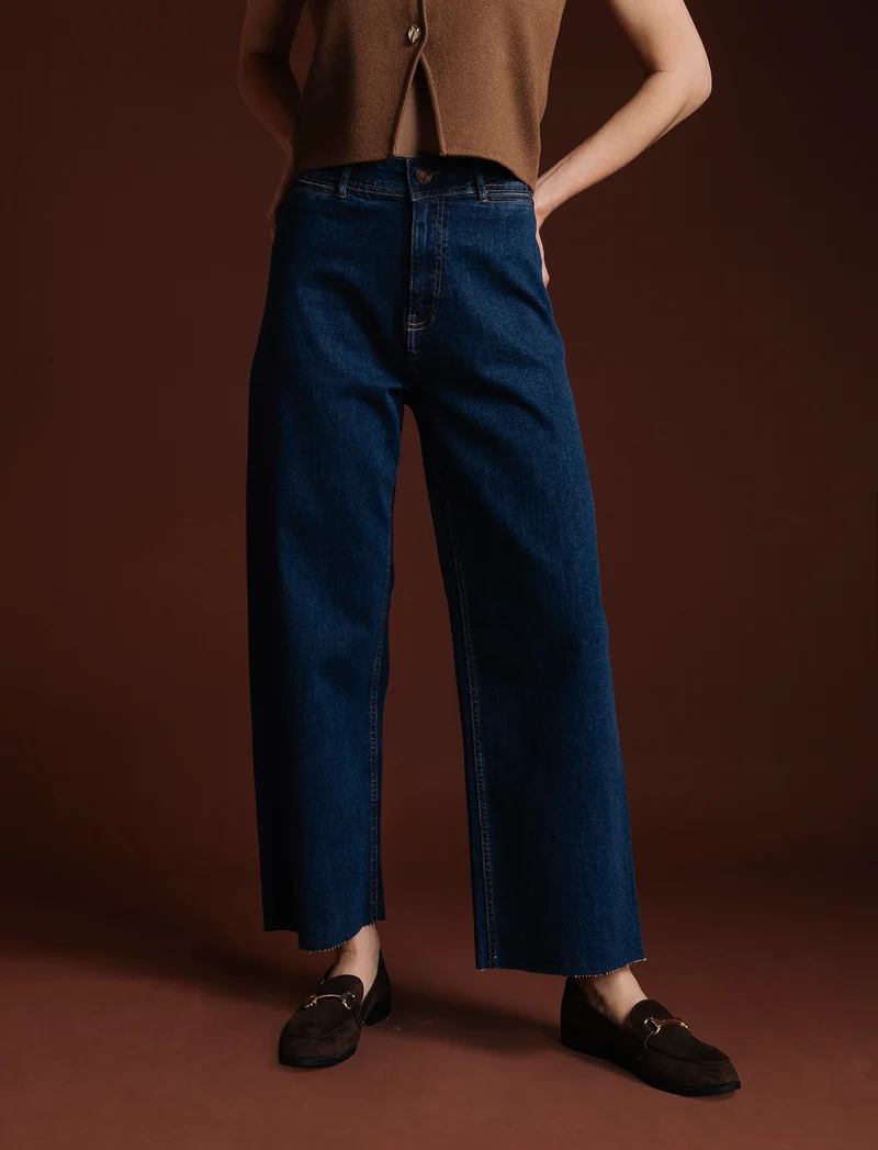 PANTALONE CROP - DENIM SCURO