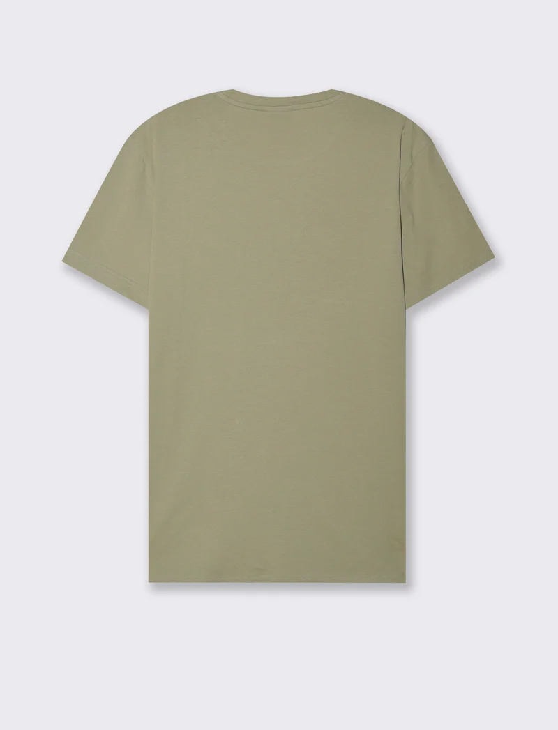 T-SHIRT IN COTONE CON STAMPA FLOCK - Verde salvia
