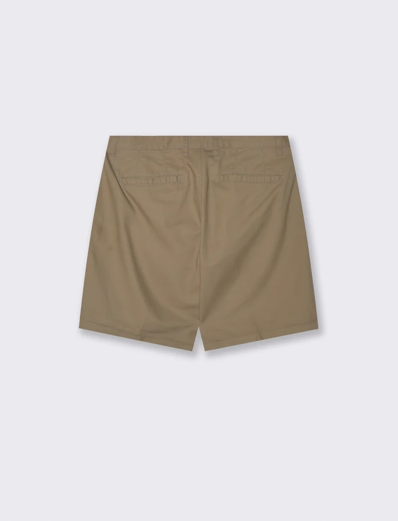 Bermuda Chino Regular Fit in Twill di Cotone - Verde kaki