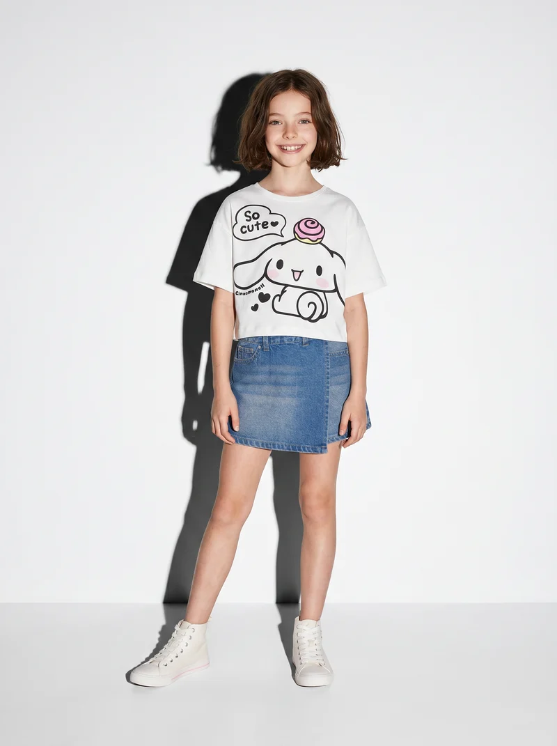 T-shirt mezza manica Hello Kitty e amici - Bianco